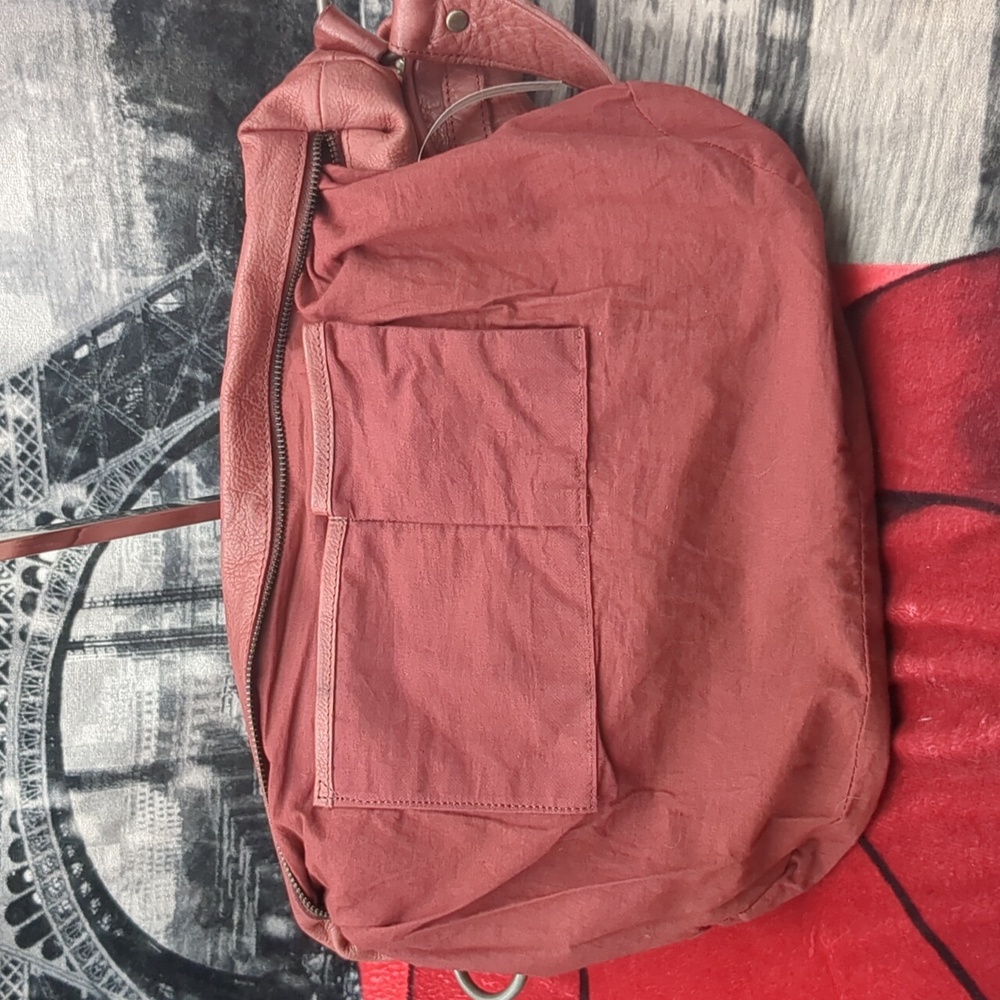 Free People Rare Find Raspberry Hobo - Picture 9 of 14